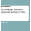 Philosophie GRIN Verlag | Die Metaphysischen Grundlagen Der Marktwirtschaft. Eine Untersuchung Zu Georg Simmels Philosophie Des Geldes