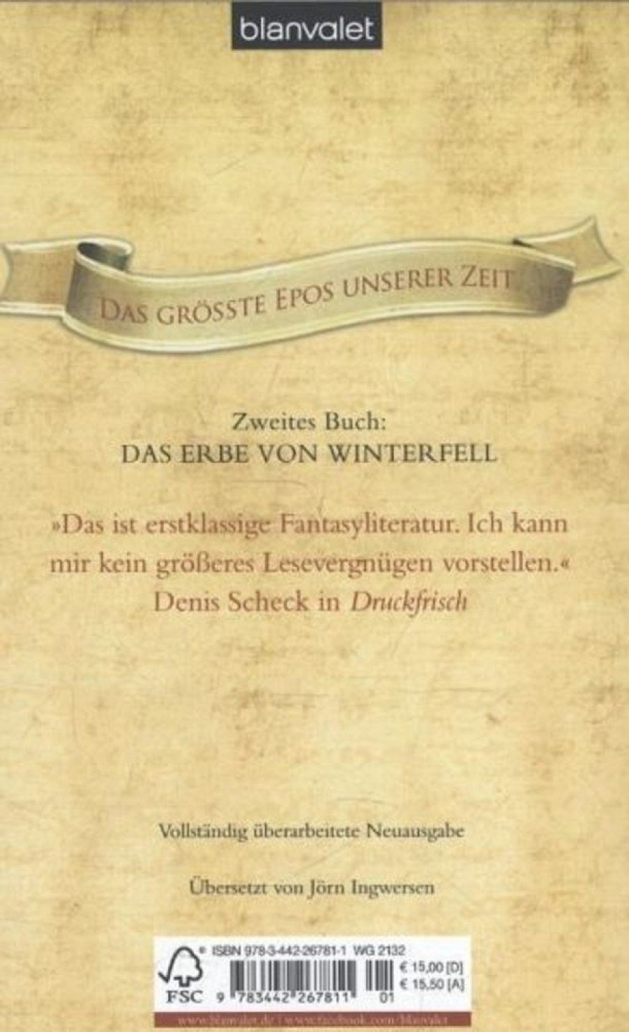 Science Fiction, Fantasy, Horror Blanvalet | Das Erbe Von Winterfell / Das Lied Von Eis Und Feuer Bd.2