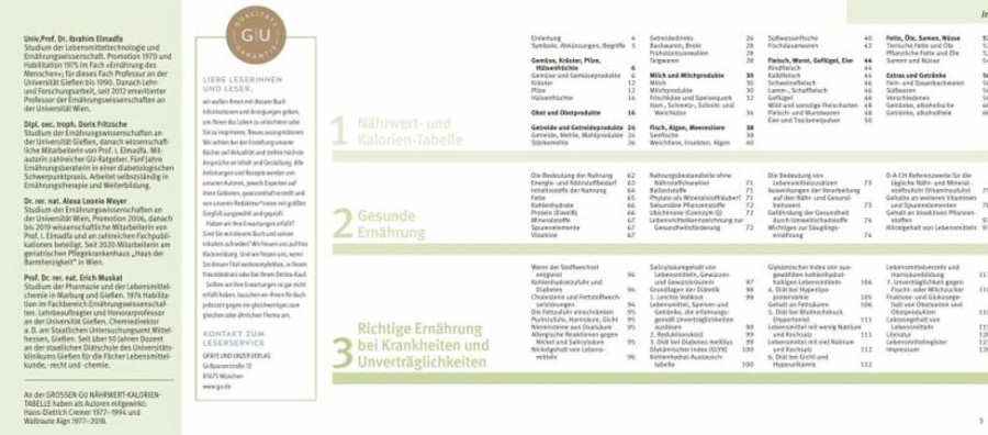 Kochen & Backen Gräfe & Unzer | Die Grose Gu Nahrwert-Kalorien-Tabelle 2024/25